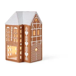 Gingerbread candle latern large 17 cm, Brown