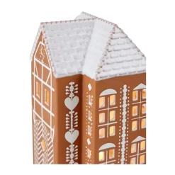 Gingerbread candle latern large 17 cm, Brown