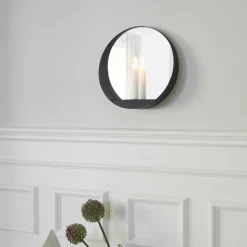 Glim mirror/candlestick Ø28 cm, Black