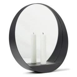 Glim mirror/candlestick Ø28 cm, Black