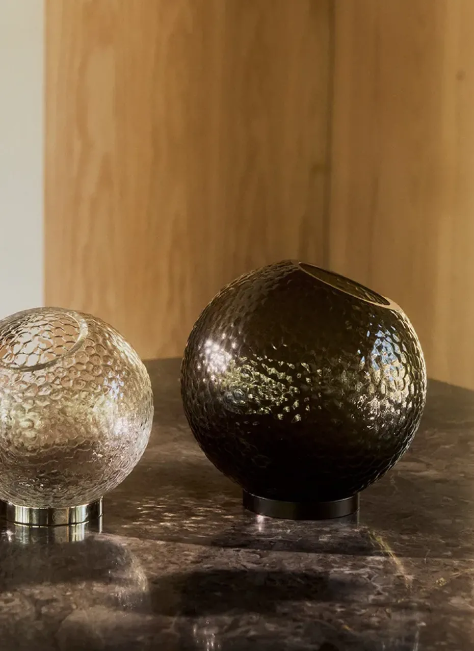 Globe bubbles vase Ø10 cm, Clear