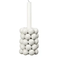 Globe candle sticks 13.5 cm, white