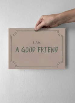 Good friend diploma poster 21x30 cm, Dusty rose