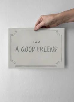 Good friend diploma poster 21x30 cm, Dusty mint