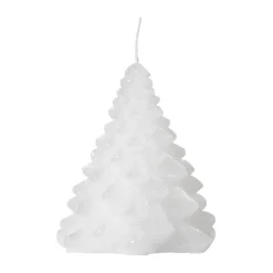 Granny Christmas tree candle Ø9x10 cm, Pure White