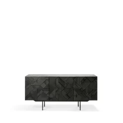 Graphic sideboard, Teak black 3 doors
