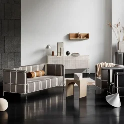 Grid side table, Beige