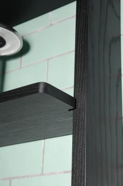 Gridlock Shelf W800 shelf, Black stained Ash