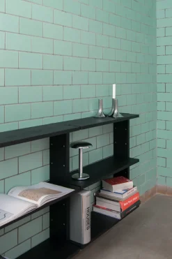Gridlock Shelf W800 shelf, Black stained Ash