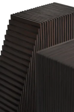 Grooves bookends 2-pack, Mahogany dark brown