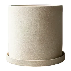 Grow pot Ø30 cm with saucer, Creme structure