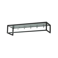 Hall shelf 11, Black lacquer, zinc plate