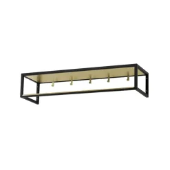 Hall shelf 11, Black lacquer, brass plate