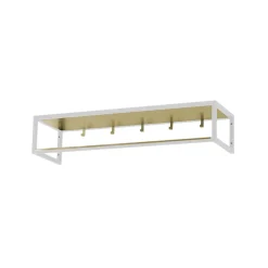 Hall shelf 11, White lacquer, brass plate