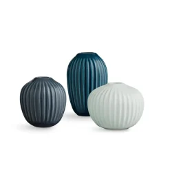 Hammershøi miniature vase set 3 pieces, Mint green-blue-anthracite grey