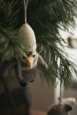 Hanging penguin decoration hanger, Beige-white