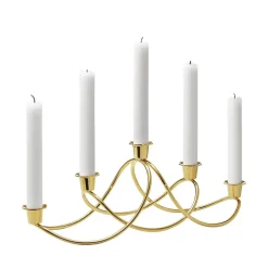 Harmony candle holder, gold plated