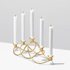 Harmony candle holder, gold plated