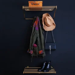Hat rack shelf, brass