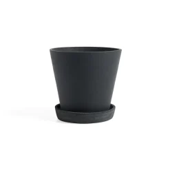 HAY Flowerpot with saucer L Ø17.5 cm, Black