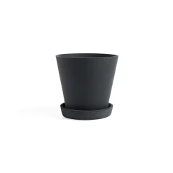 HAY Flowerpot with saucer M Ø14 cm, Black
