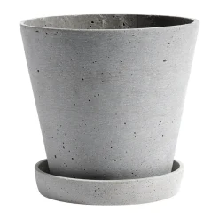 HAY Flowerpot with saucer L Ø17.5 cm, Grey