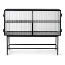 Haze sideboard, Black-wavy glass