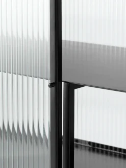 Haze sideboard, Black-wavy glass