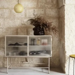 Haze sideboard, Cashmere, wavy glass