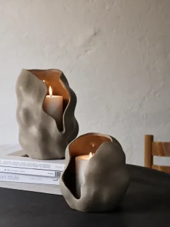 Hekla Hurricane candle lantern, Dove grey, Ø16 cm