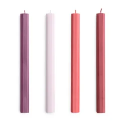 Hexagon Candle light mix 4-pack, Reds-bordeaux