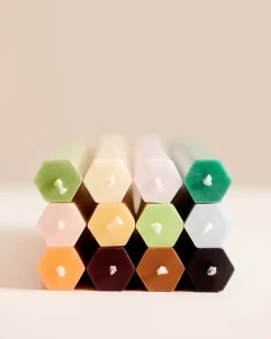 Hexagon Candle light mix 4-pack, Pastel