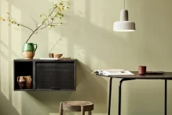 Hifive cabinet with jalusi door, Blackpainted oak
