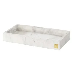 Hilke Collection tray with edge 30x15 cm, White marble