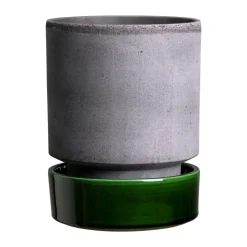 Hoff pot, Ø16 cm, Raw Grey-Emerald Green