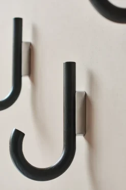 Hook hook 19 cm, Black stained oak-chrome