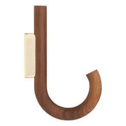 Hook hook 19 cm, Walnut-brass