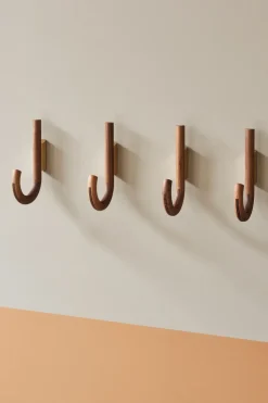 Hook hook 19 cm, Walnut-brass