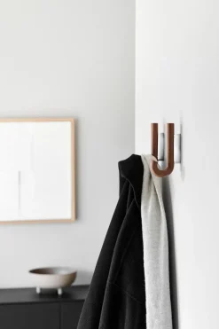 Hook hook mini 13.3 cm, Walnut-Chrome