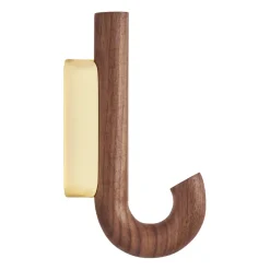 Hook hook mini 13.3 cm, Walnut-brass