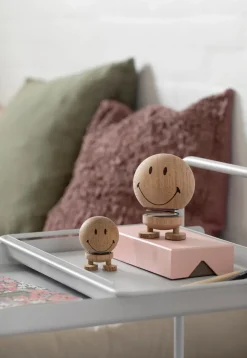 Hoptimist Smiley M figure, Raw oak