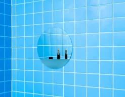 Horizon mirror round, Stainless steel