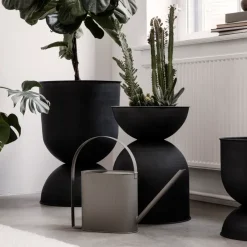 Hourglass flower pot medium Ø40 cm, Black-dark grey