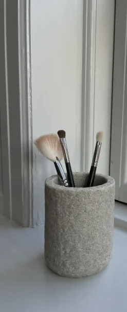Humdakin Sandstone toothbrush cup 10 cm, Natural