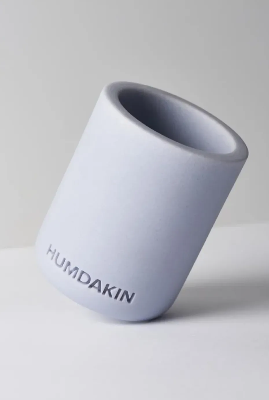 Humdakin toothbrush mug light sandstone, Blue glass