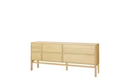 Hylte side table 6 drawers 172x73 cm, Oak