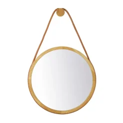 I3 Mossø wall mirror, Oak nature lacquered Ø40 cm