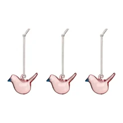 Iittala glass bird, Pink, mini, 3-pack