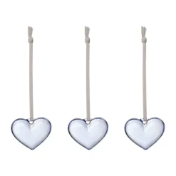 Iittala glass heart, Clear blue, 5 cm, 3-pack
