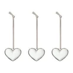 Iittala glass heart, Clear, 5 cm, 3-pack